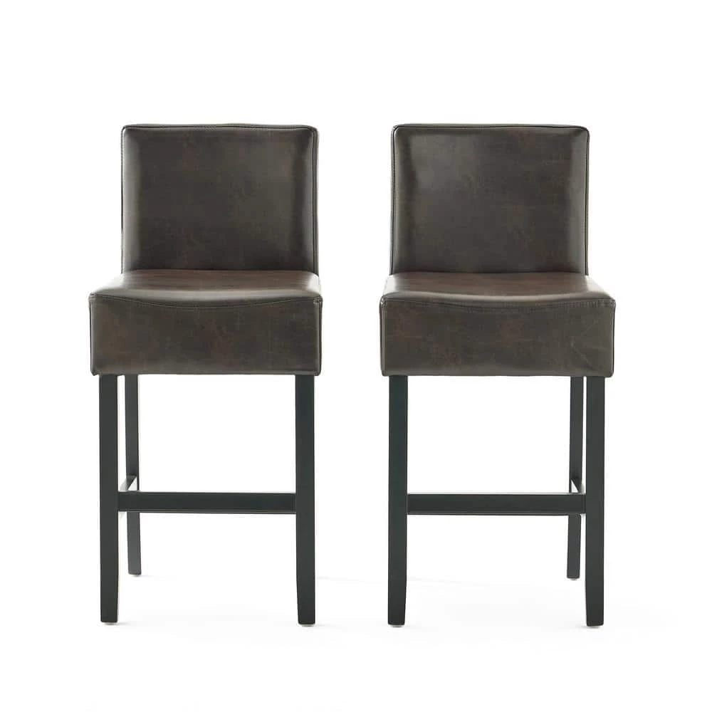 Portman 37.73 in. Brown Counter Stools (Set of 2) by Noble House