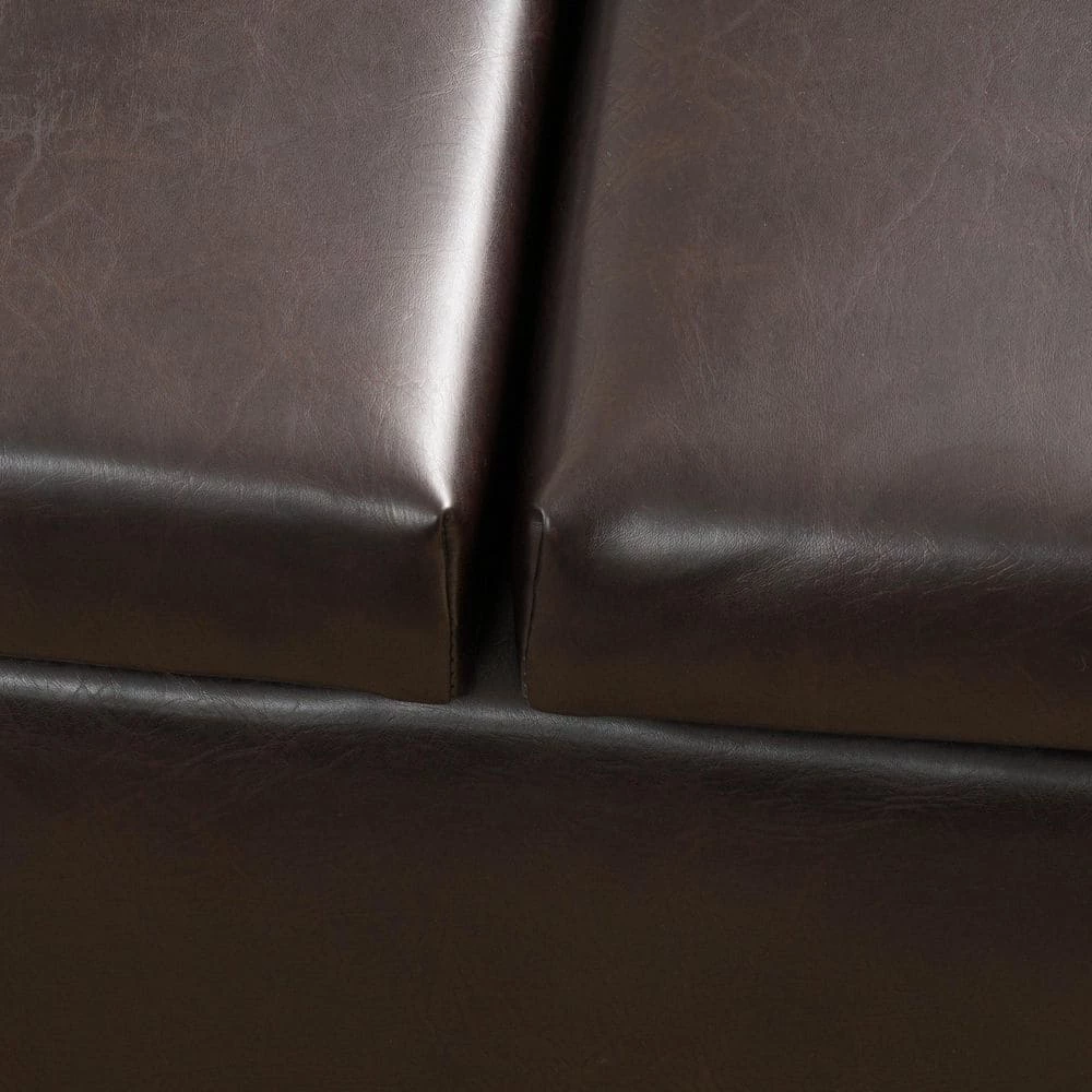 Lanister Brown PU Leather Medium Storage Bench by Noble House - Image 7