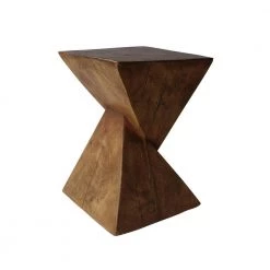 Atlas Natural Brown Lightweight Concrete Accent Table by Noble House