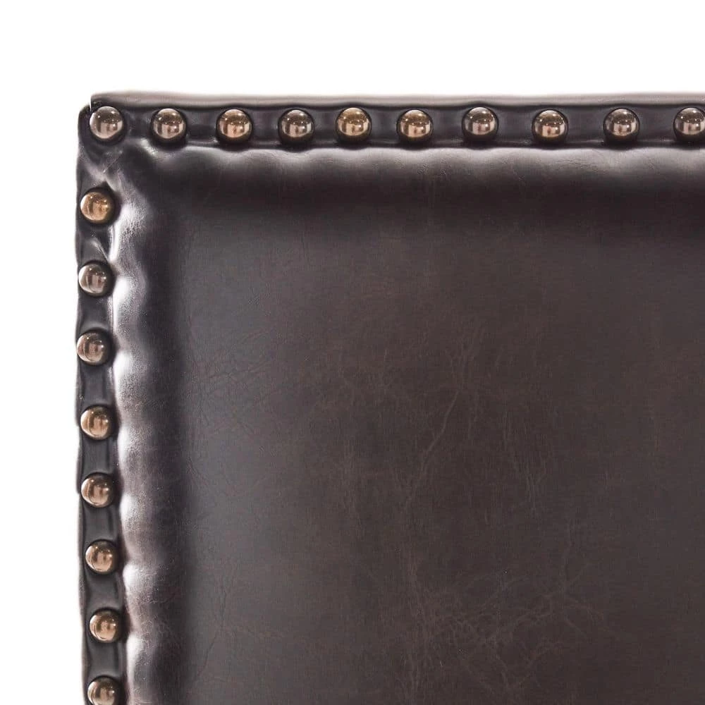 Hilton Brown Leather King/Cal King Headboard by Noble House - Image 9