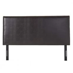 Hilton Brown Leather King/Cal King Headboard by Noble House