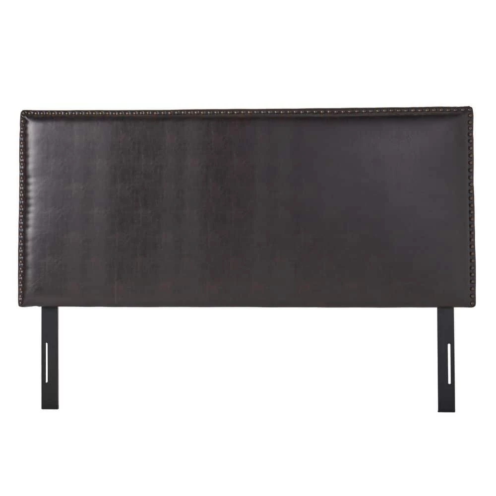 Hilton Brown Leather King/Cal King Headboard by Noble House