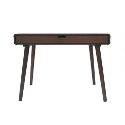 41 in. Rectangular Brown 1 Drawer Writing Desk with Built-In Storage by Noble House