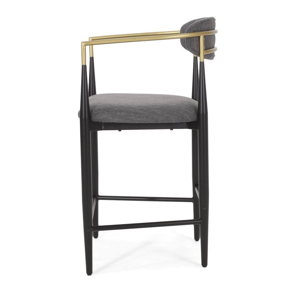 Boise 25 in. Charcoal and Black Counter Bar Stool (Set of 2) by Noble House - Image 2