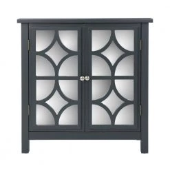 Melora Charcoal Gray Fir Wood Accent Cabinet by Noble House