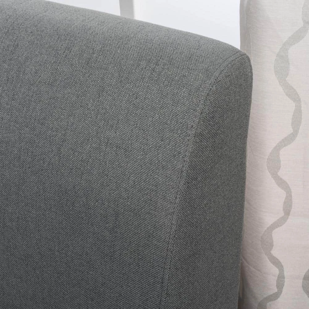 47.2 in. Charcoal Gray Polyester 2-Seater Armless Loveseat with Wood Legs by Noble House - Image 4