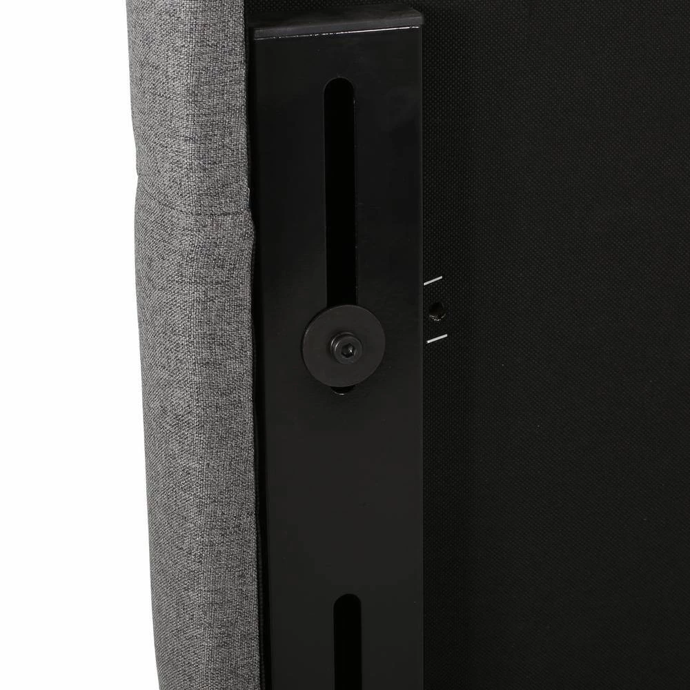 Atterbury Gray Charcoal Grey King Upholstered Headboard by Noble House - Image 5