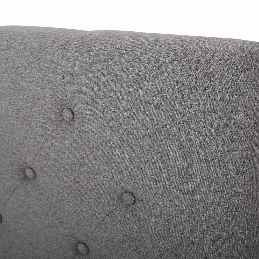 Atterbury Gray Charcoal Grey King Upholstered Headboard by Noble House - Image 4