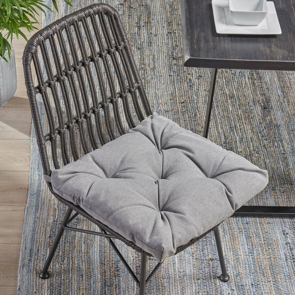 Baird Charcoal Tufted Chair Pad by Noble House - Image 4
