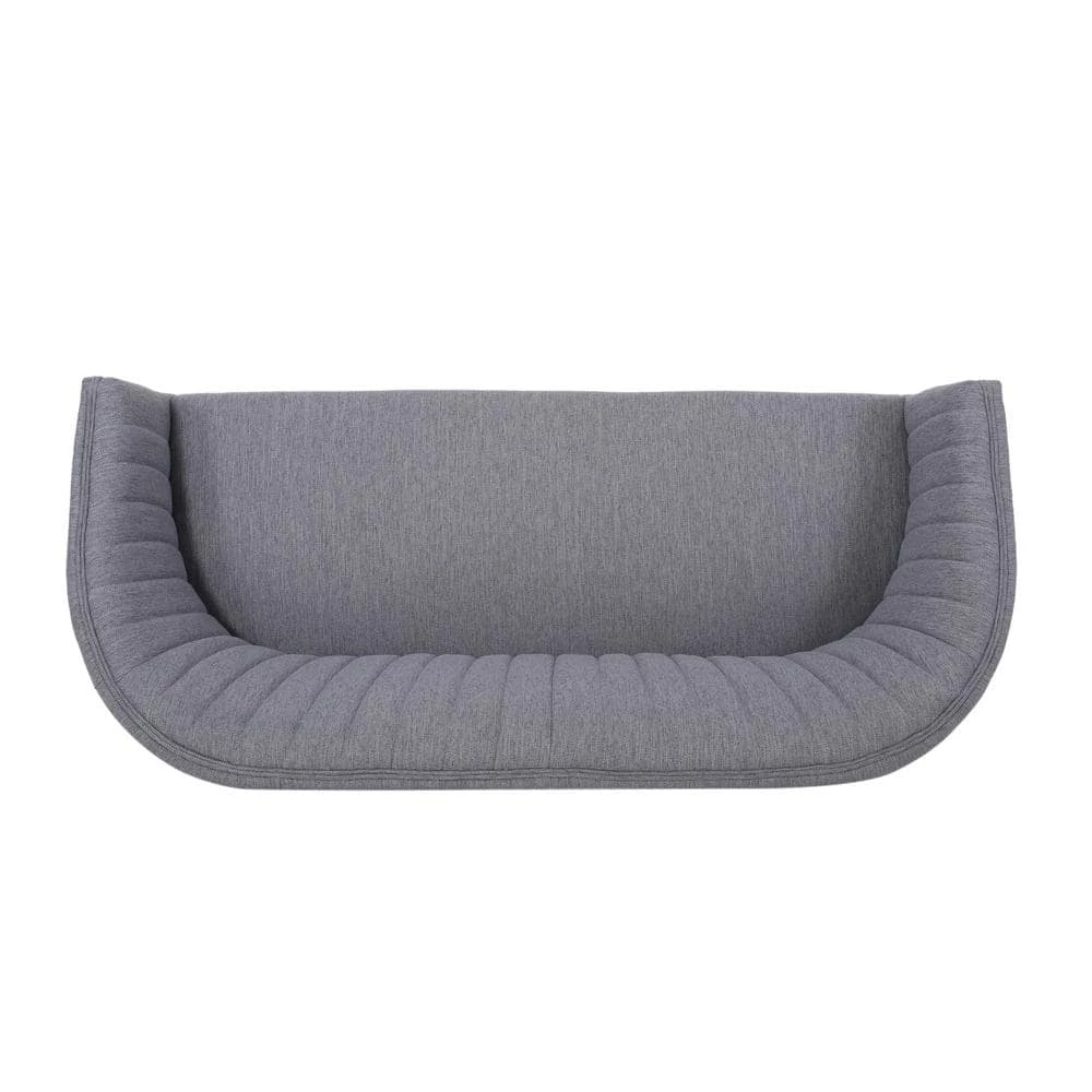 Galena 55 in. Charcoal Solid Fabric 2-Seats Loveseats with Armrests by Noble House - Image 9