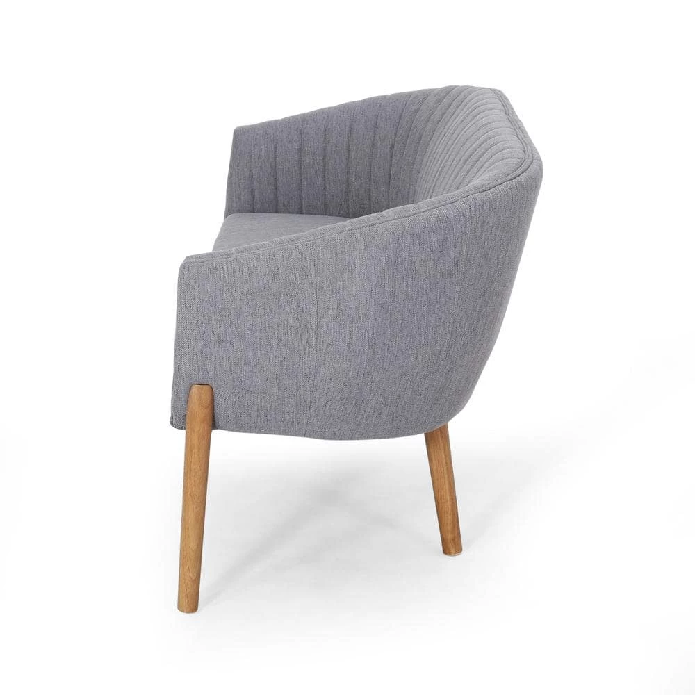 Galena 55 in. Charcoal Solid Fabric 2-Seats Loveseats with Armrests by Noble House - Image 2