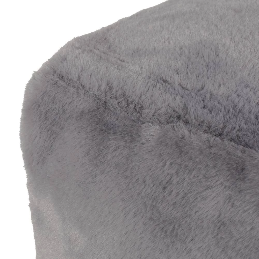 Loubar Charcoal Faux Fur Cube Pouf by Noble House - Image 7