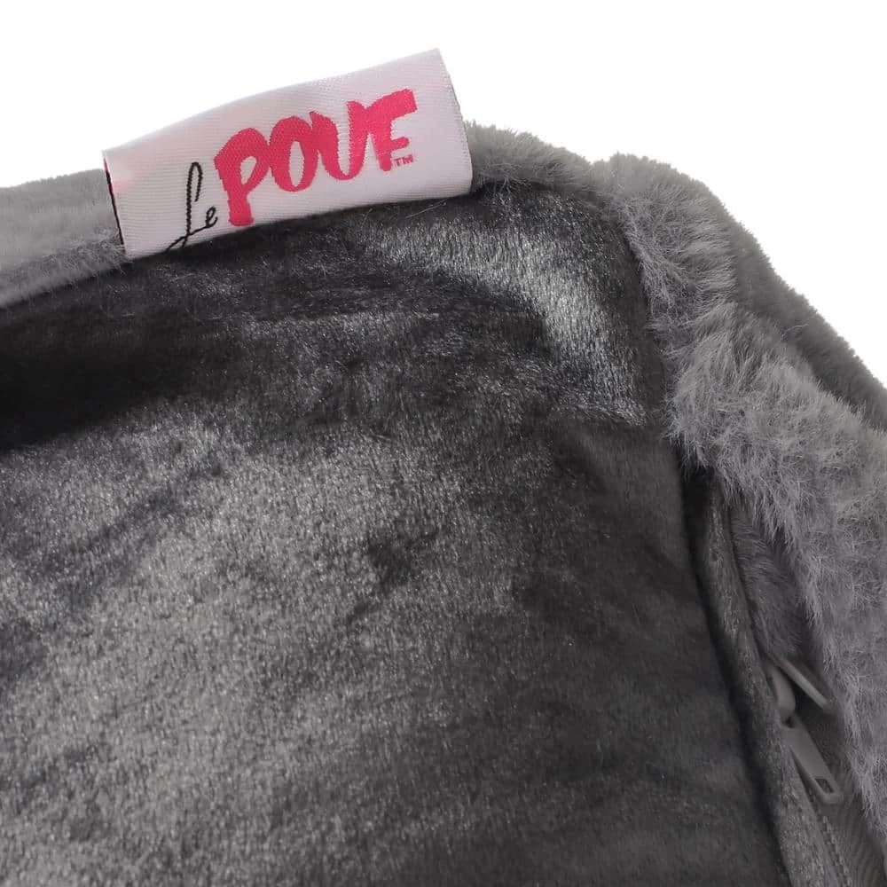 Loubar Charcoal Faux Fur Cube Pouf by Noble House - Image 8