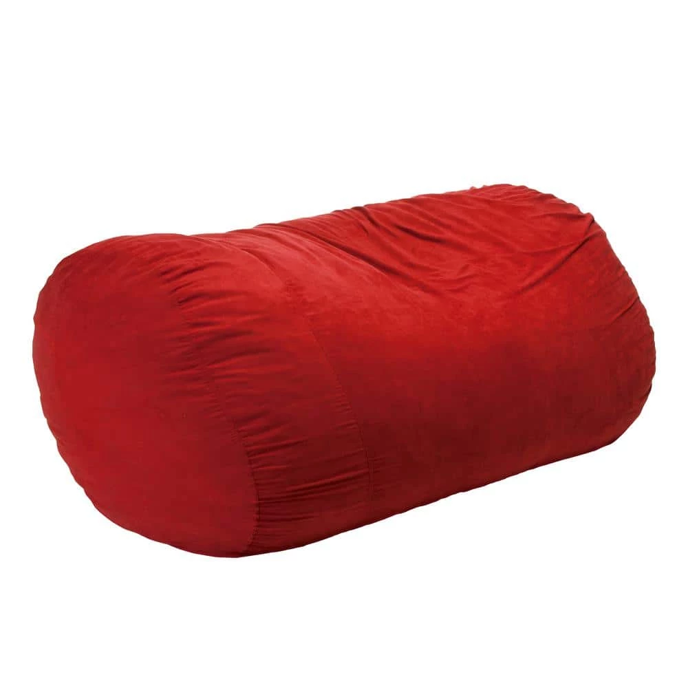 Baron 8 ft. Chinese Red Suede Polyester Bean Bag by Noble House