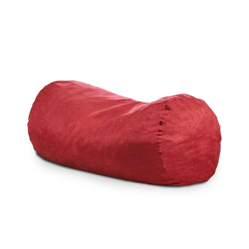 Baron 8 ft. Chinese Red Suede Polyester Bean Bag by Noble House - Image 2