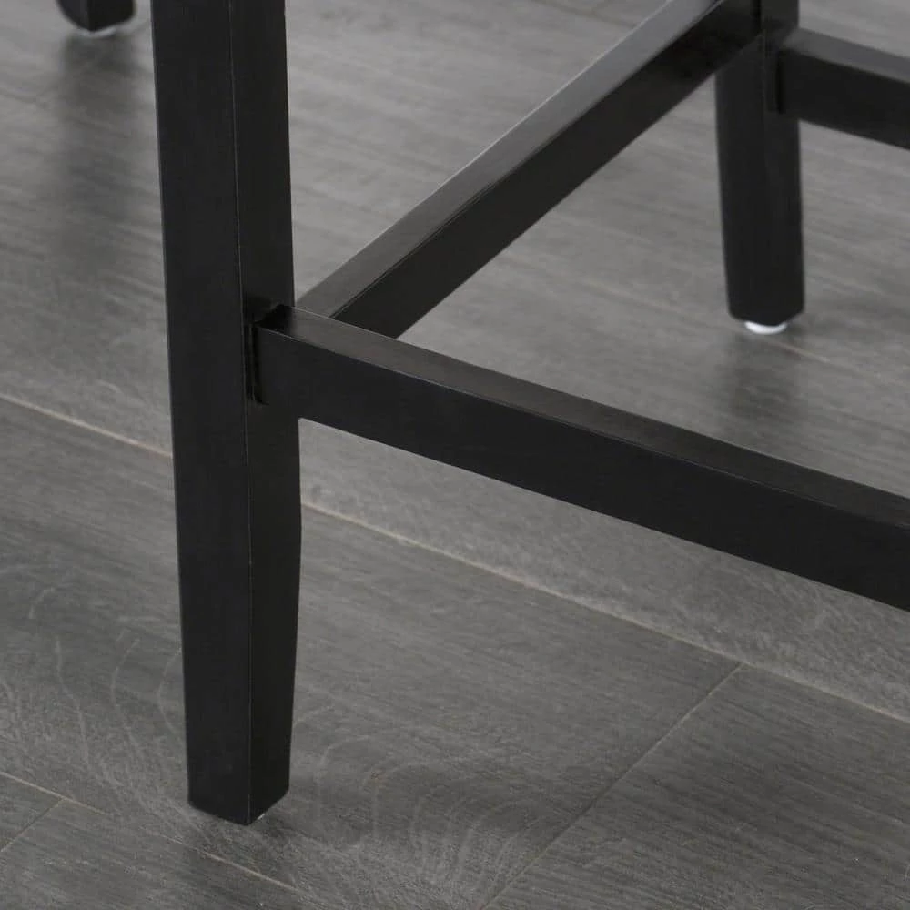 Milano 39.25 in. Brown Leather Quilted Bonded Bar Stool by Noble House - Image 6