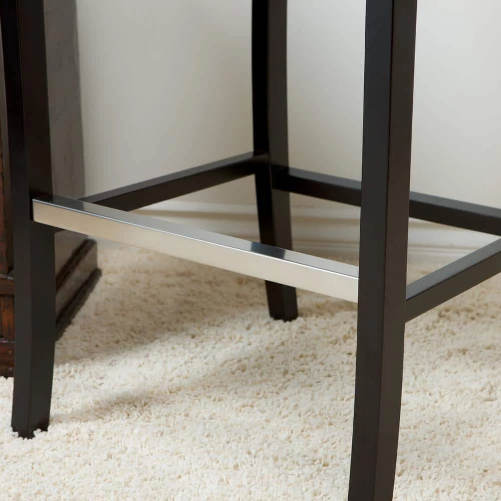 Milano 39.25 in. Brown Leather Quilted Bonded Bar Stool by Noble House - Image 5