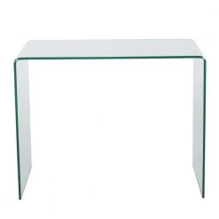 Caradoc 37.4 in. Rectangular Clear Glass Writing Desk by Noble House