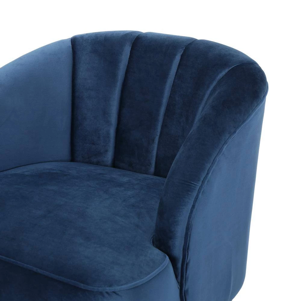 Amaia Cobalt Velvet Upholstered Club Chair (Set of 2) by Noble House - Image 5