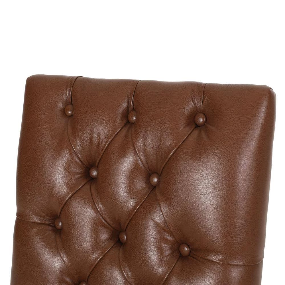 Uintah Cognac Brown and Natural Tufted Dining Chair (Set of 2) by Noble House - Image 7