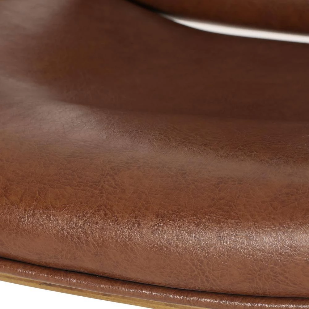 Mendon 39.75 in. Cognac Brown and Silver Bentwood Adjustable Swivel Barstools (Set of 2) by Noble House - Image 8