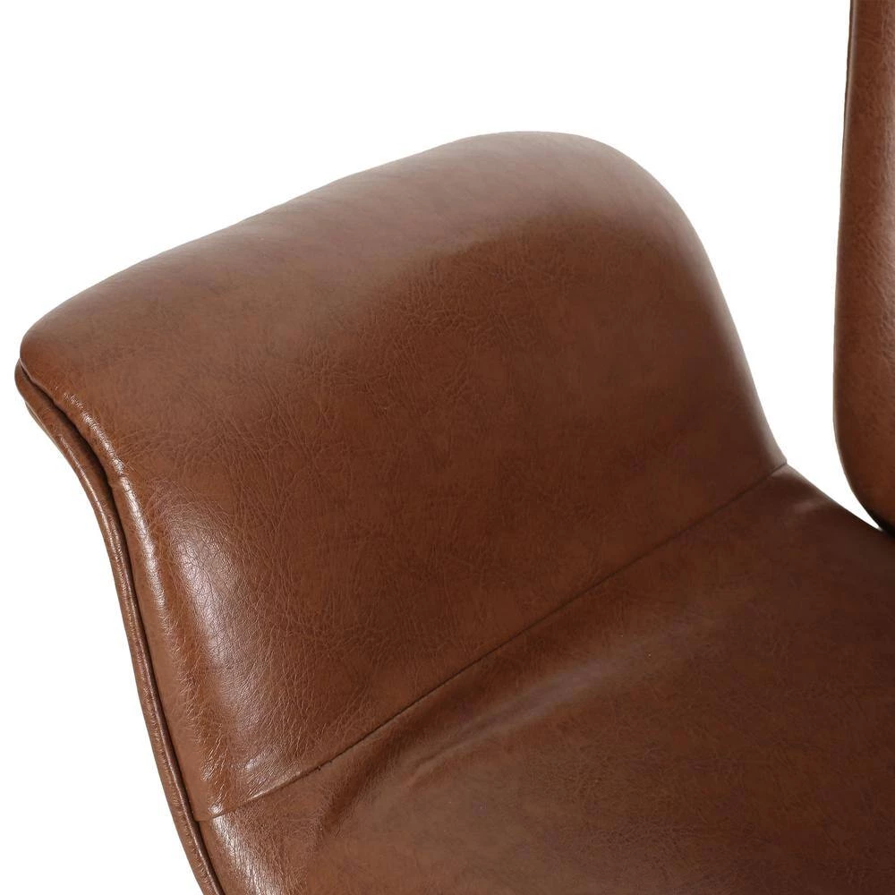 Mendon 39.75 in. Cognac Brown and Silver Bentwood Adjustable Swivel Barstools (Set of 2) by Noble House - Image 9