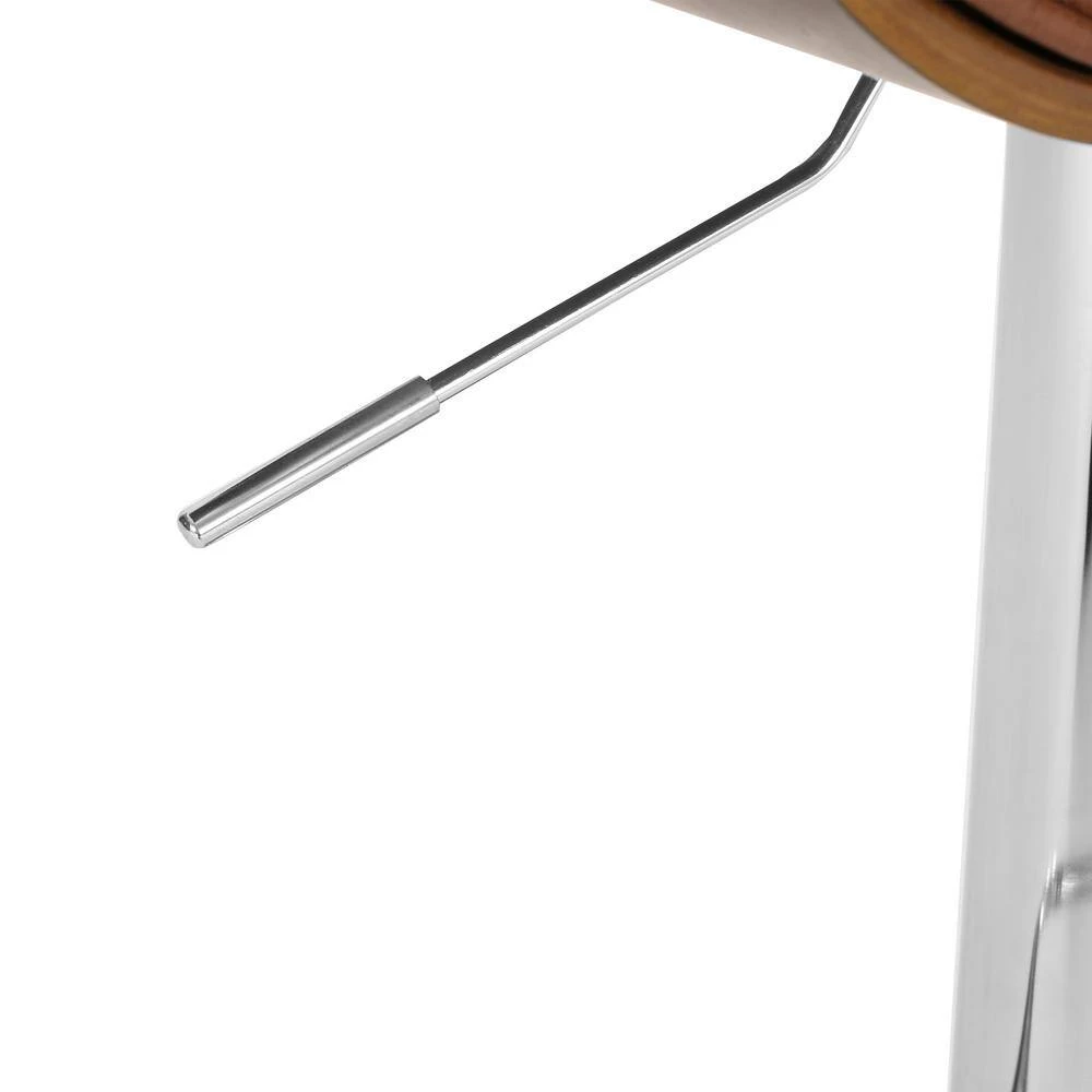 Mendon 39.75 in. Cognac Brown and Silver Bentwood Adjustable Swivel Barstools (Set of 2) by Noble House - Image 6