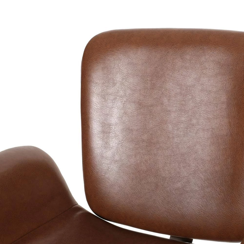 Mendon 39.75 in. Cognac Brown and Silver Bentwood Adjustable Swivel Barstools (Set of 2) by Noble House - Image 10