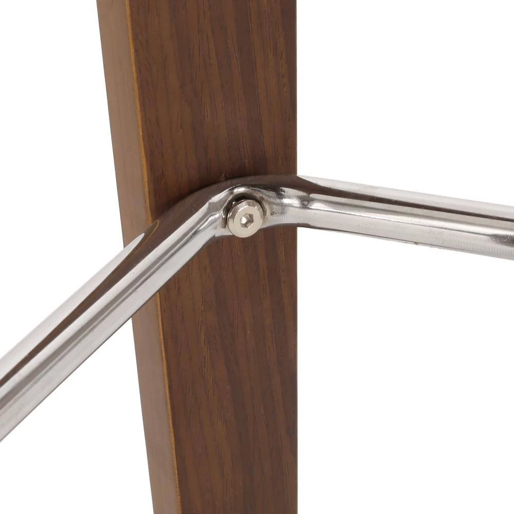 Holdaway 41.00-49.00 in. Cognac Brown and Walnut Channel Stitch Bentwood Swivel Barstools (Set of 2) by Noble House - Image 8