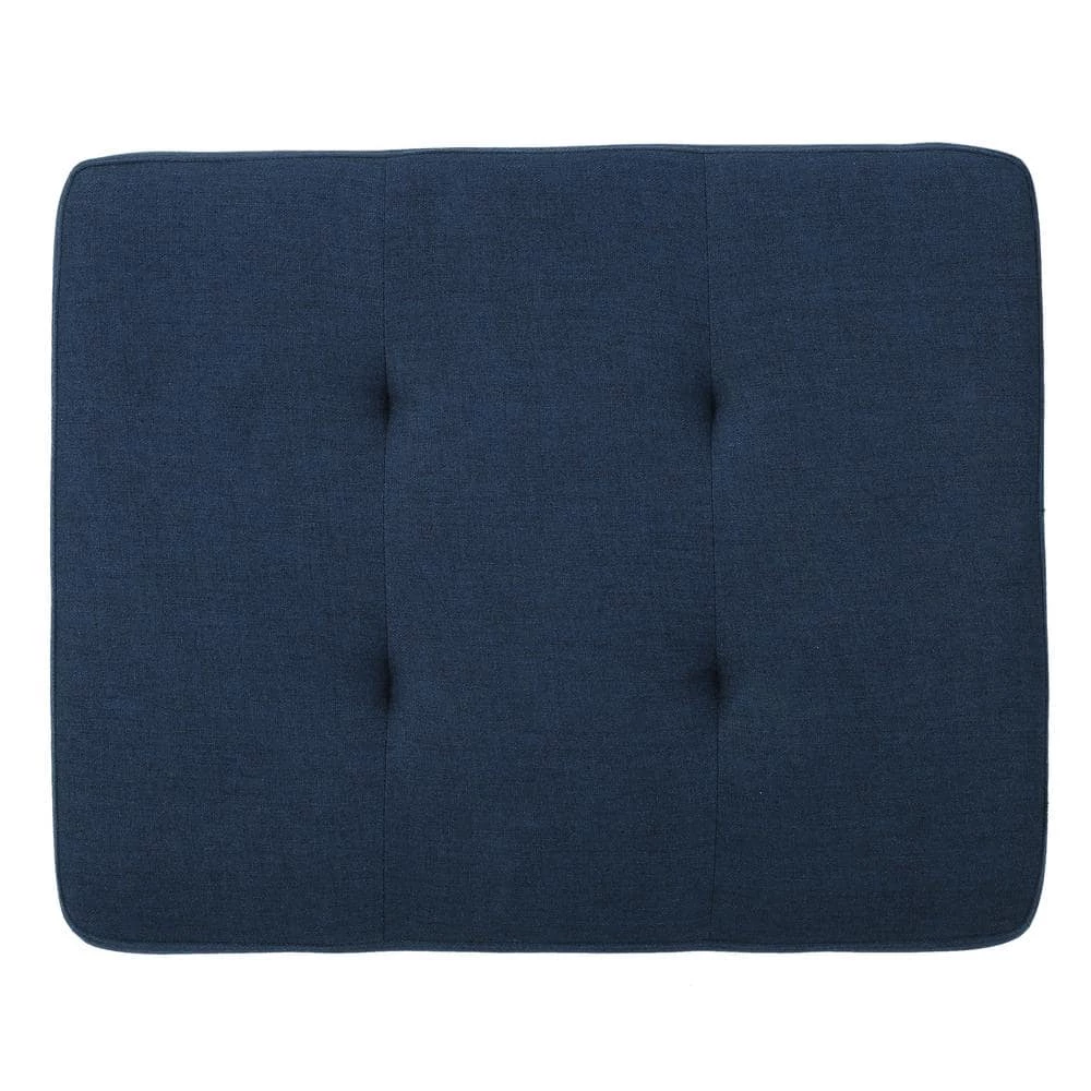 Zahra Dark Blue Fabric Storage Ottoman by Noble House - Image 3