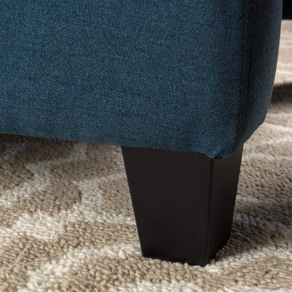 Reddington Dark Blue Fabric Recliner by Noble House - Image 7