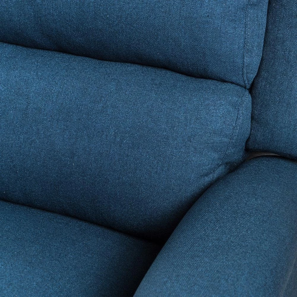 Reddington Dark Blue Fabric Recliner by Noble House - Image 5