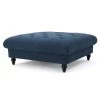 Bordeaux Dark Blue Square Ottoman by Noble House