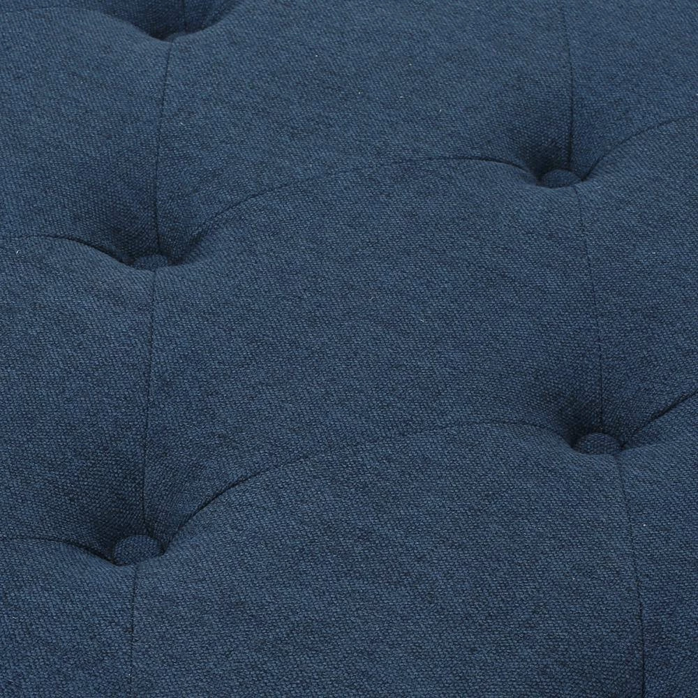 Bordeaux Dark Blue Square Ottoman by Noble House - Image 2