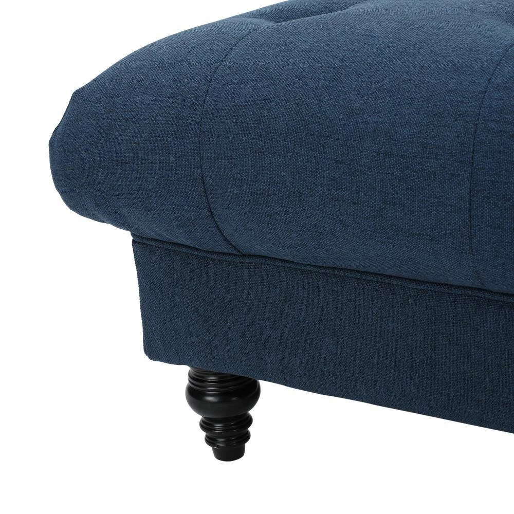Bordeaux Dark Blue Square Ottoman by Noble House - Image 8