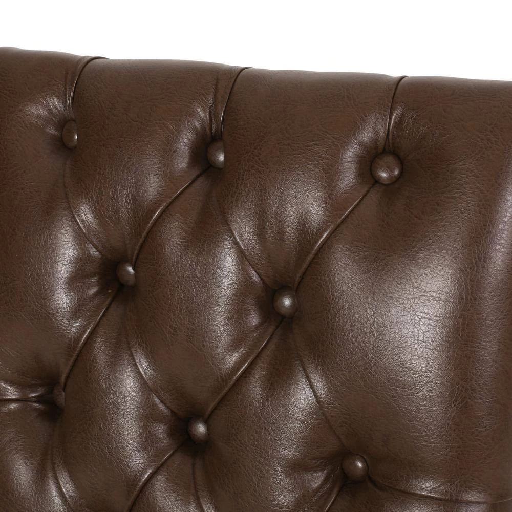 Uintah Dark Brown and Natural Tufted Dining Chair (Set of 2) by Noble House - Image 8