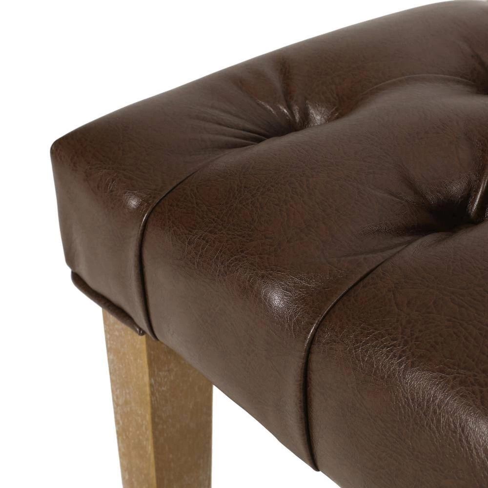 Uintah Dark Brown and Natural Tufted Dining Chair (Set of 4) by Noble House - Image 9