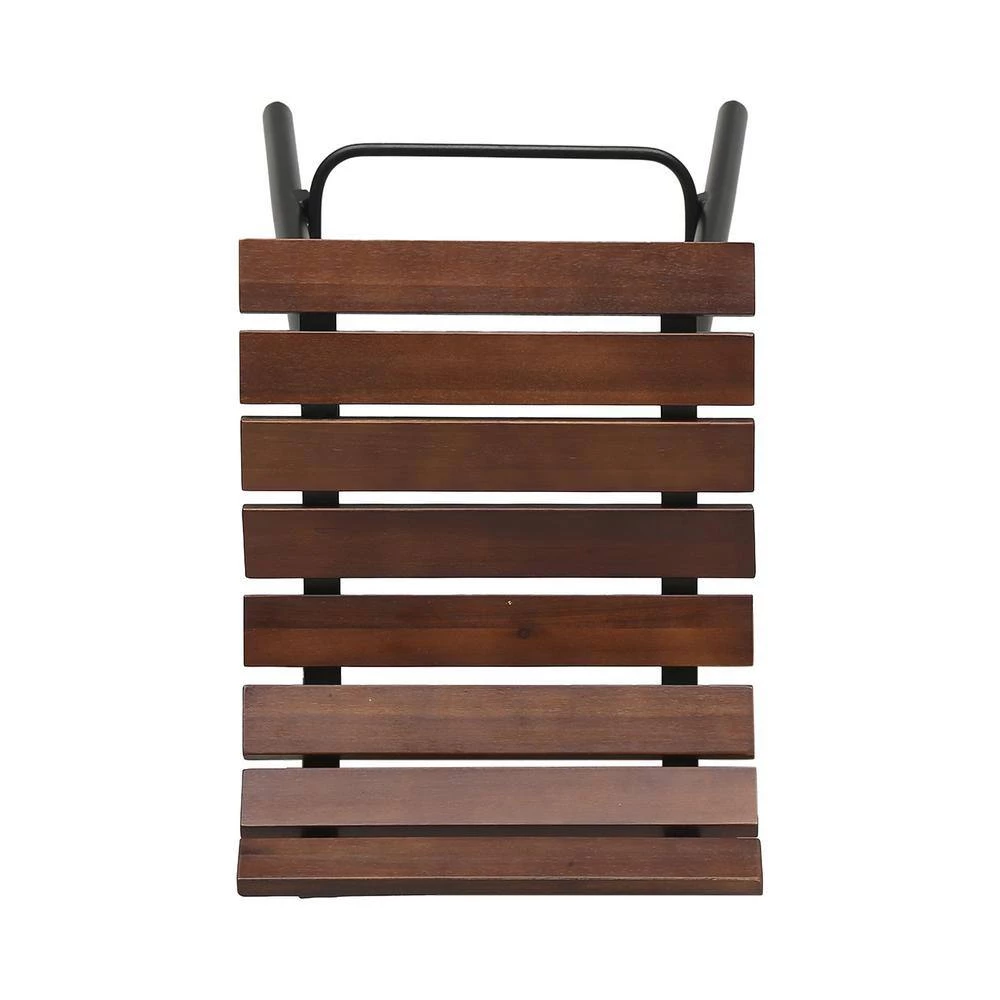 Pepperwood 35 in. Dark Brown and Black Wooden Bar Stools (Set of 2) by Noble House - Image 4