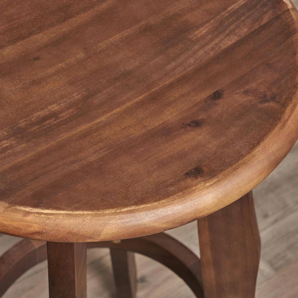 Ruthie 30 in. Dark Brown Wood Outdoor Bar Stool (2-Pack) by Noble House - Image 3