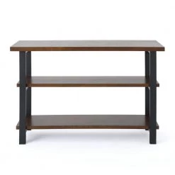 Fredrico 29.50 in. Dark Brown Wood 2-Shelf Etagere Bookcase by Noble House