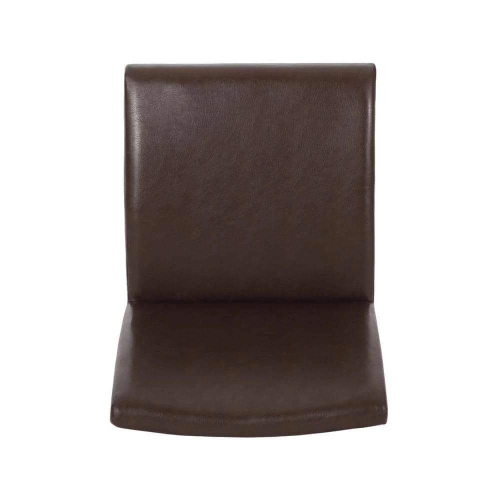 Joseph Cognac Brown Upholstered Faux Leather Dining Chair (Set of 6) by Noble House - Image 3