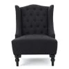 Toddman Dark Charcoal Polyester High Back Club Chair by Noble House