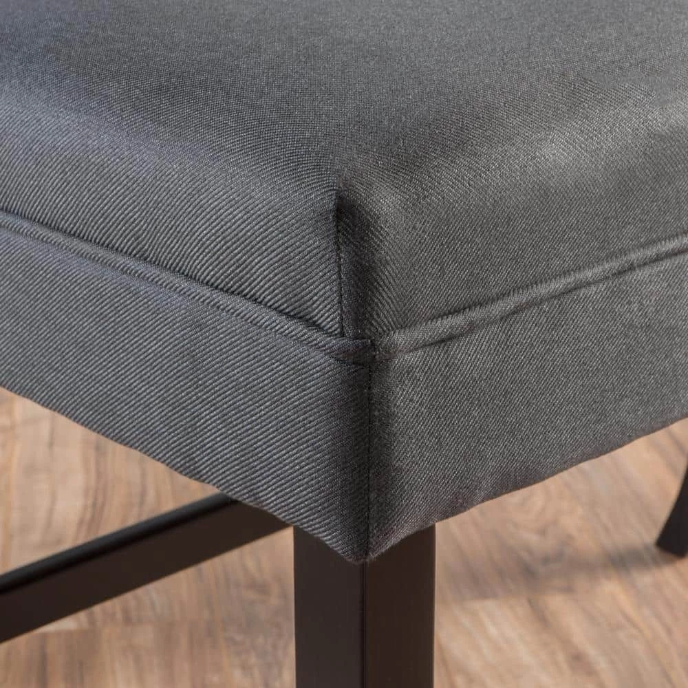 Kenan Charcoal Bar Stool Bench 37.50 in. x 21.00 in. by Noble House - Image 5