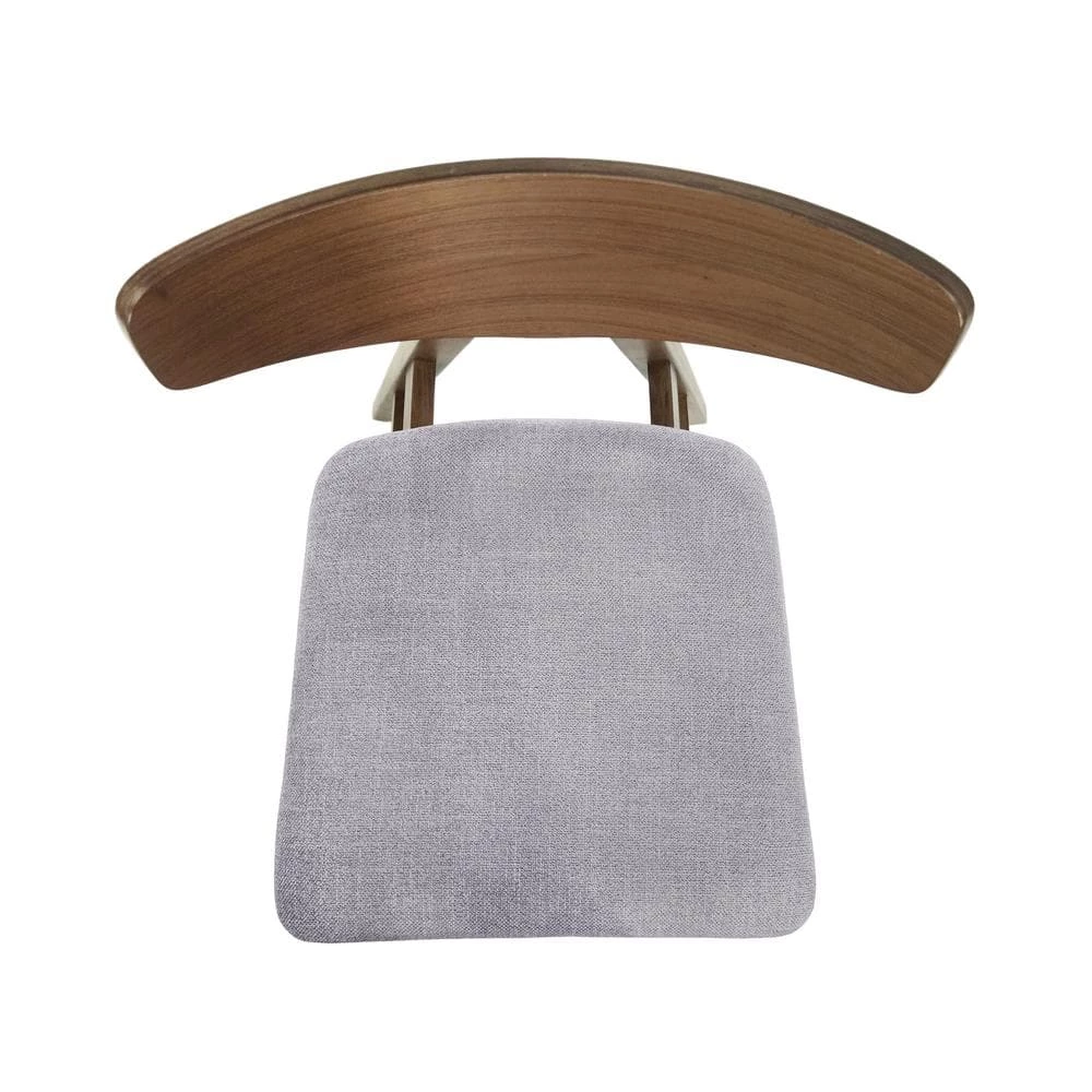 Marten Dark Gray and Walnut Fabric Upholstered Dining Chair (Set of 2) by Noble House - Image 3