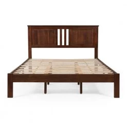 Norland Dark Oak Wood Queen Bed Frame by Noble House