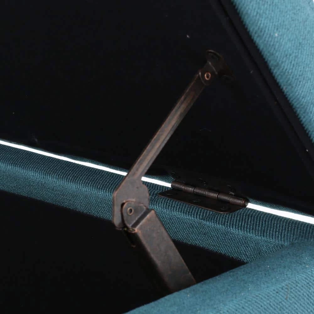 Cleo Dark Teal Fabric Storage Bench by Noble House - Image 7