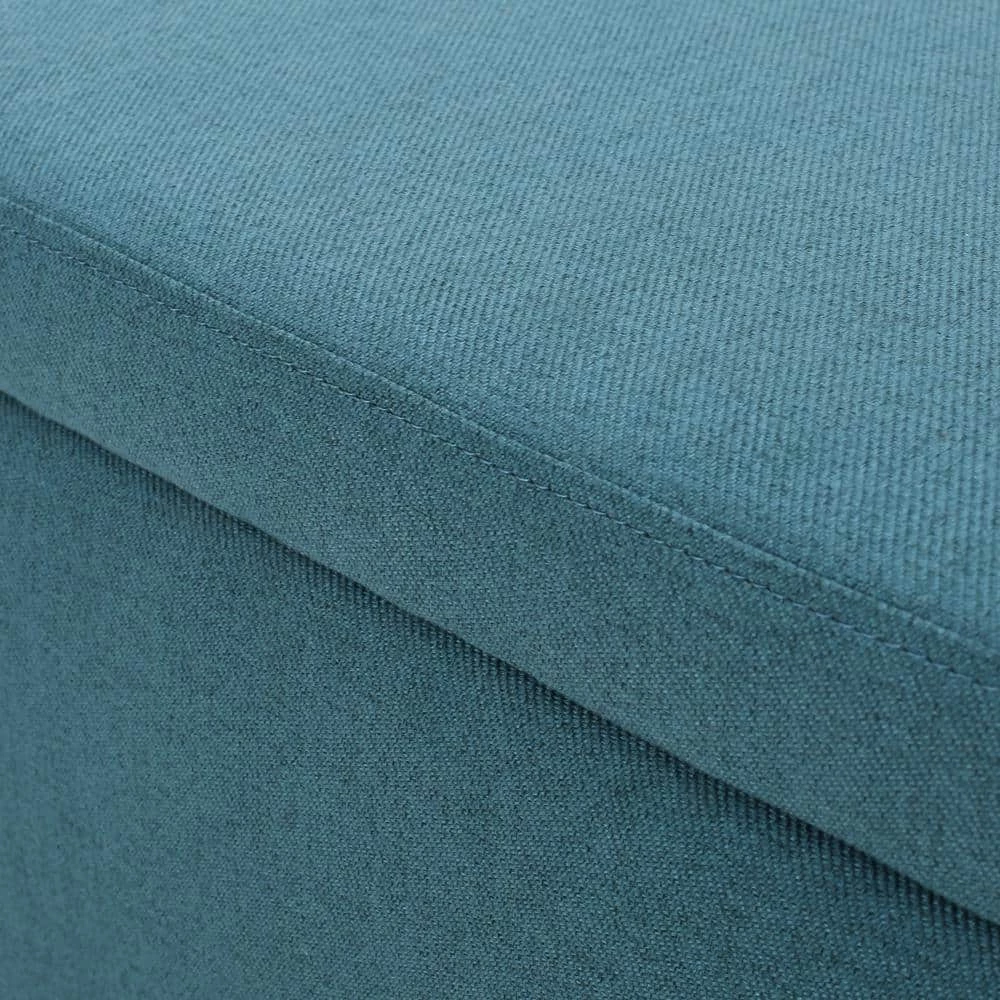 Cleo Dark Teal Fabric Storage Bench by Noble House - Image 6