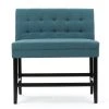 Kenan 42 in. Dark Teal Upholstered Bar Stool Bench by Noble House