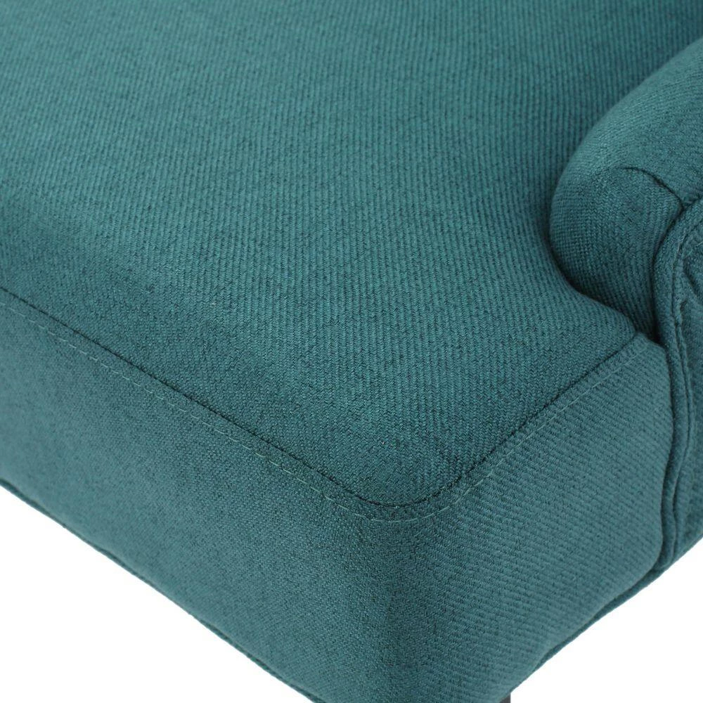 Hayden Dark Teal Upholstered Dining Chairs (Set of 2) by Noble House - Image 7