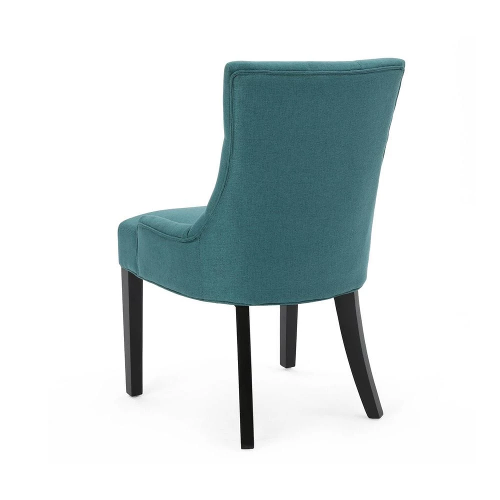 Hayden Dark Teal Upholstered Dining Chairs (Set of 2) by Noble House - Image 3